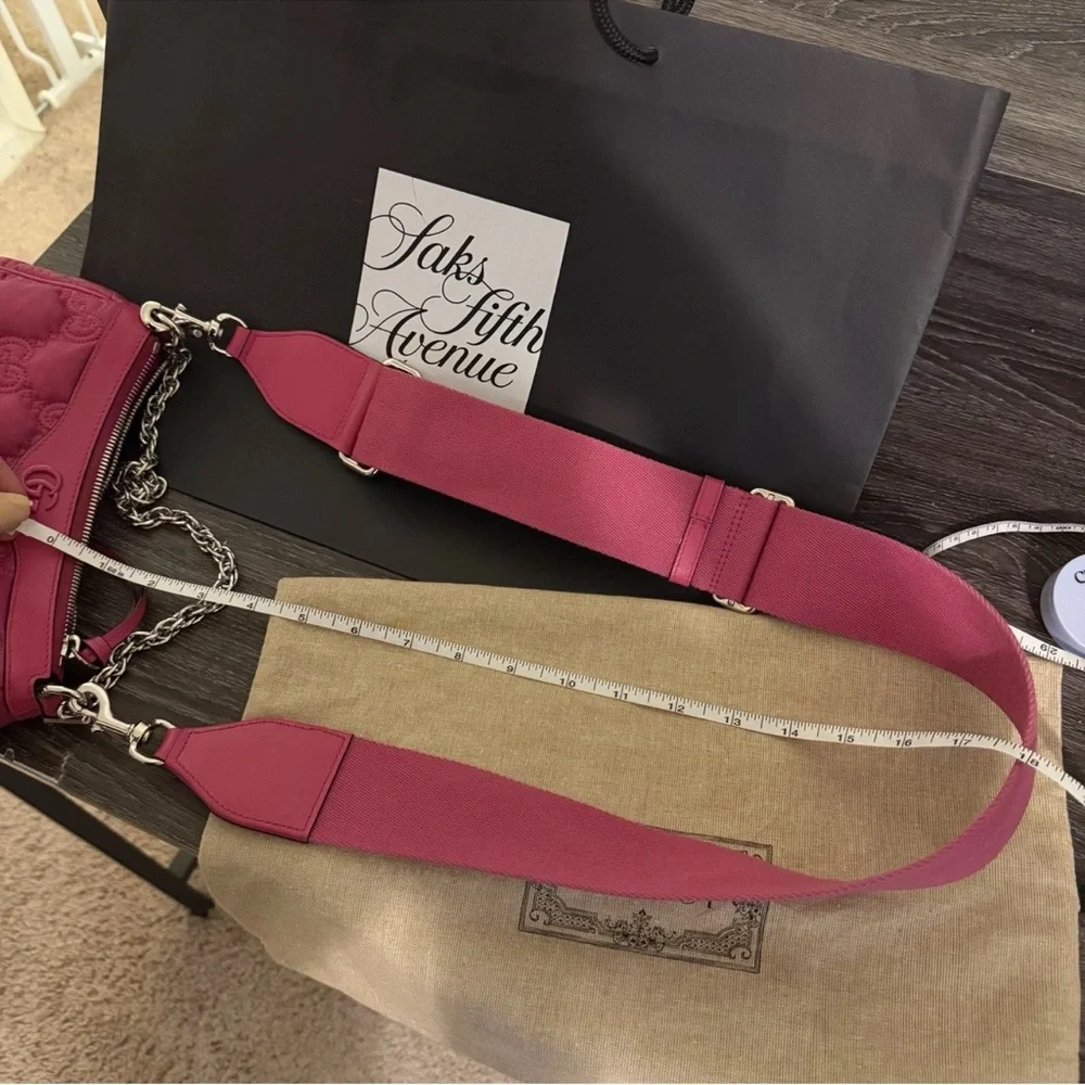 Gucci Matelasse Pink Quilted Crossbody Bag retail $3500 - Picture 15 of 16